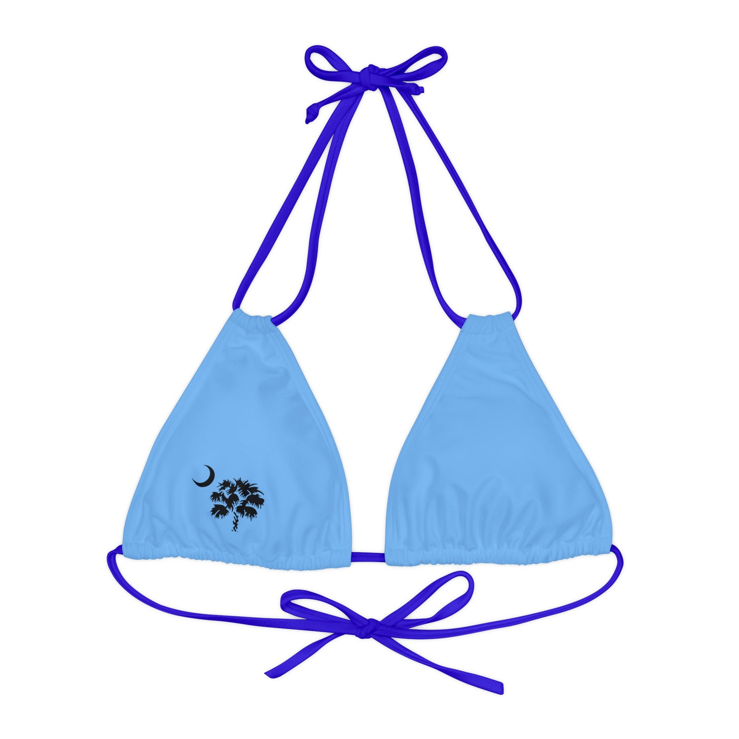 Strappy Triangle Bikini Top (AOP)