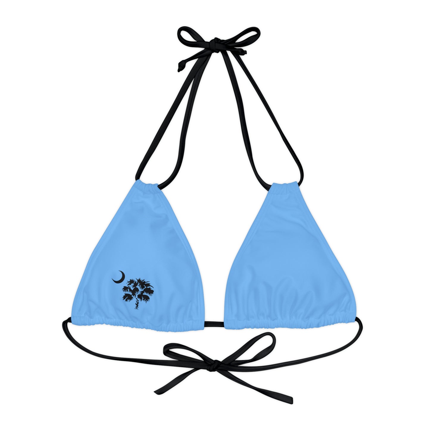 Strappy Triangle Bikini Top (AOP)
