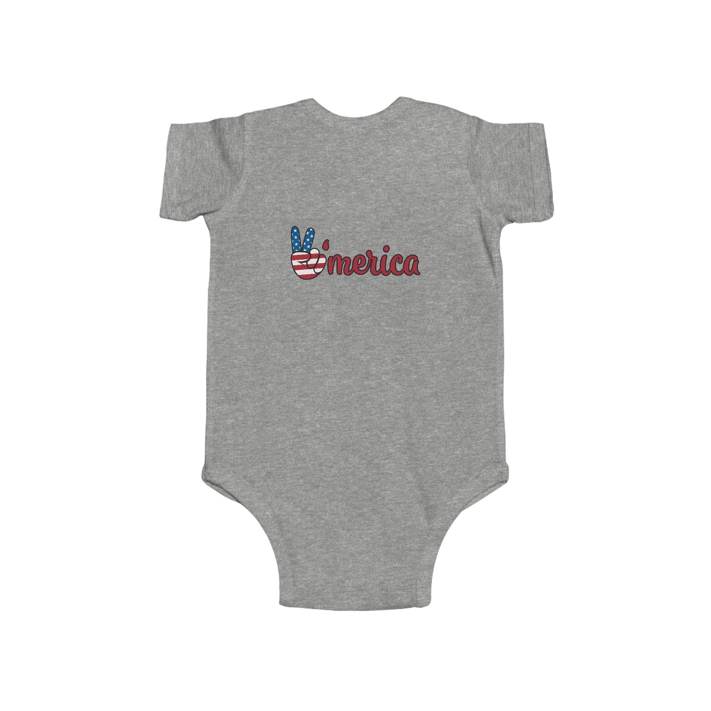 Patriotic Infant Bodysuit - 'America' Peace Sign - Ideal for 4th of July and Celebrations