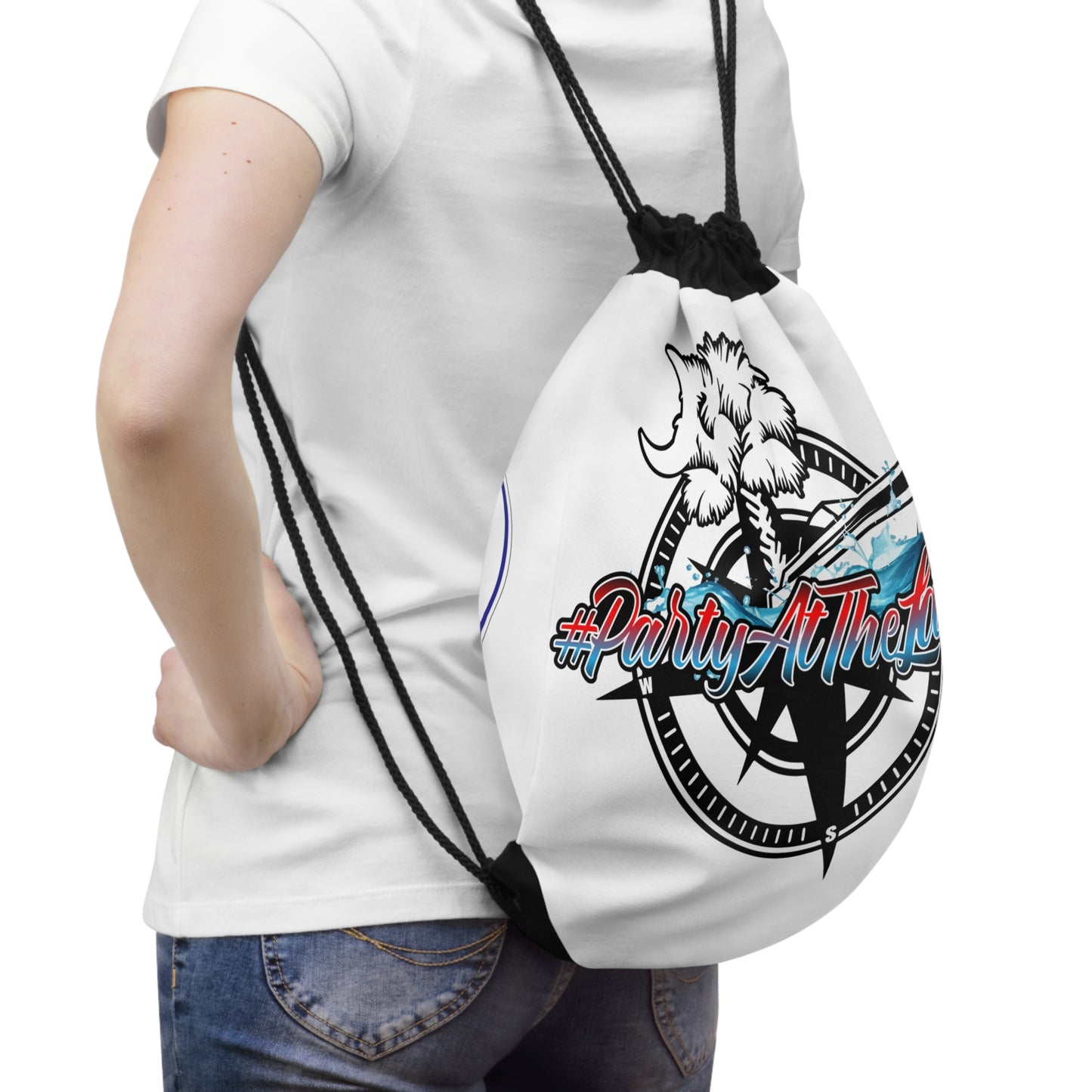 #PartyAtTheLake Drawstring Bag – Perfect for Summer Outings & Beach Days