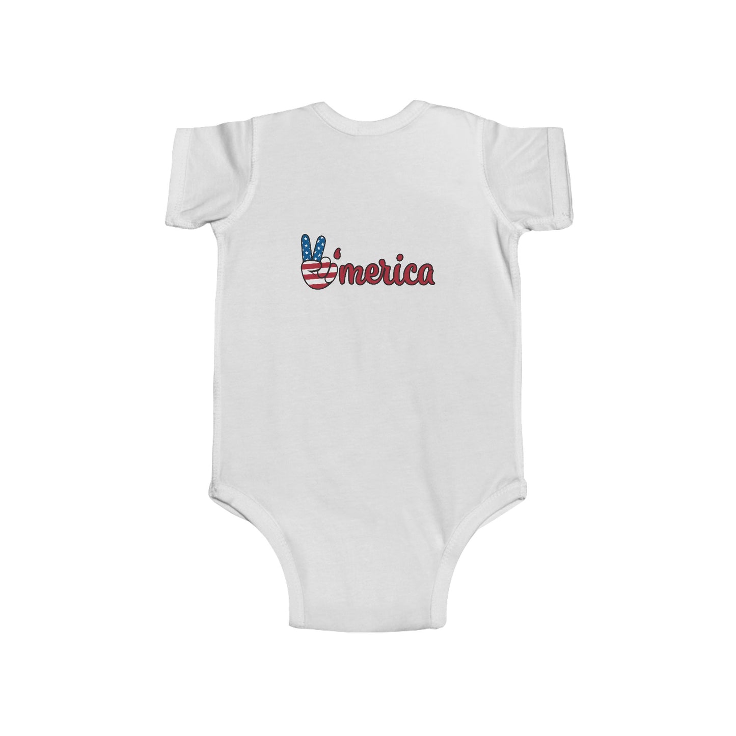 Patriotic Infant Bodysuit - 'America' Peace Sign - Ideal for 4th of July and Celebrations