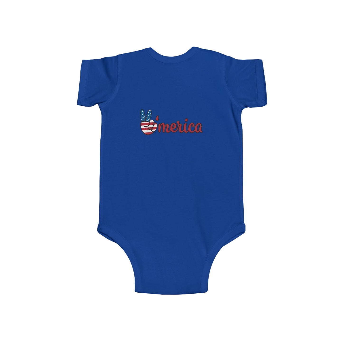Patriotic Infant Bodysuit - 'America' Peace Sign - Ideal for 4th of July and Celebrations