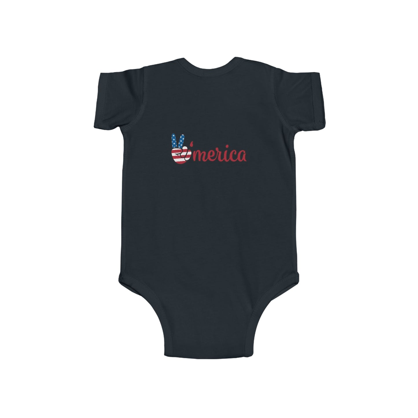 Patriotic Infant Bodysuit - 'America' Peace Sign - Ideal for 4th of July and Celebrations