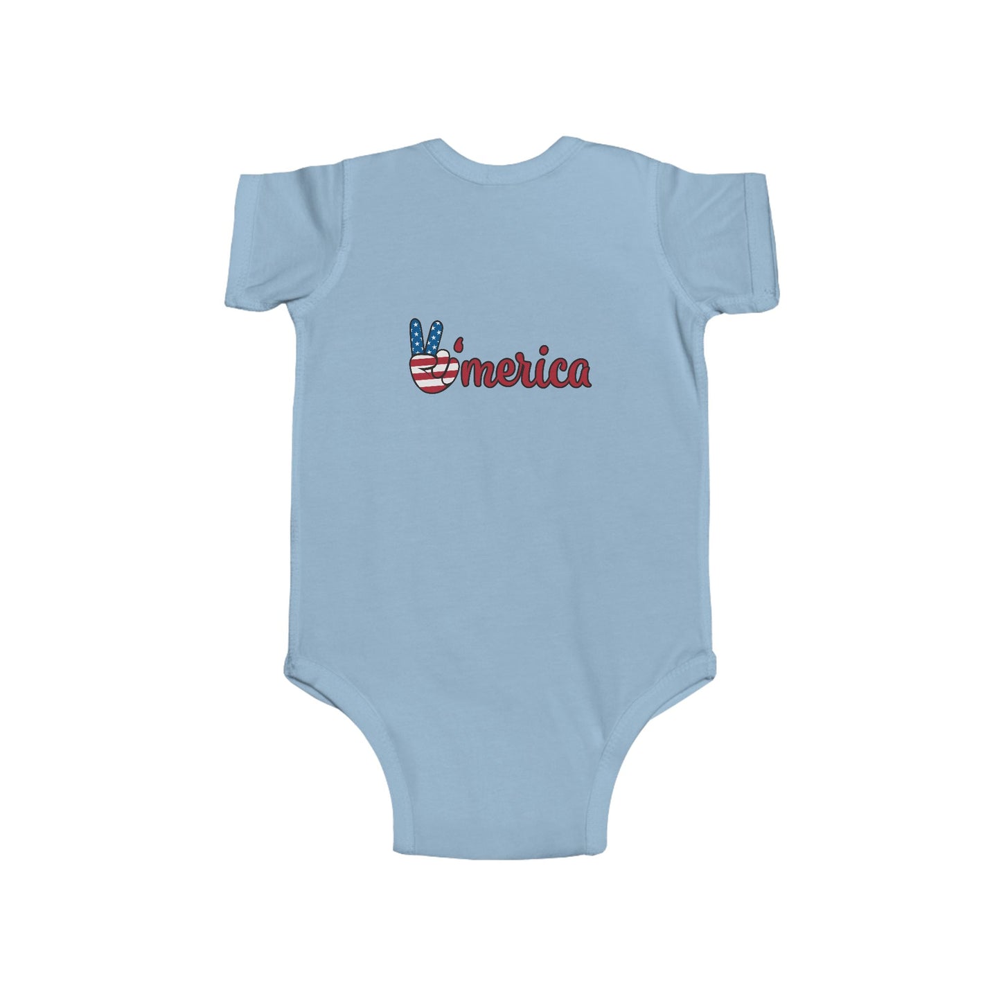Patriotic Infant Bodysuit - 'America' Peace Sign - Ideal for 4th of July and Celebrations