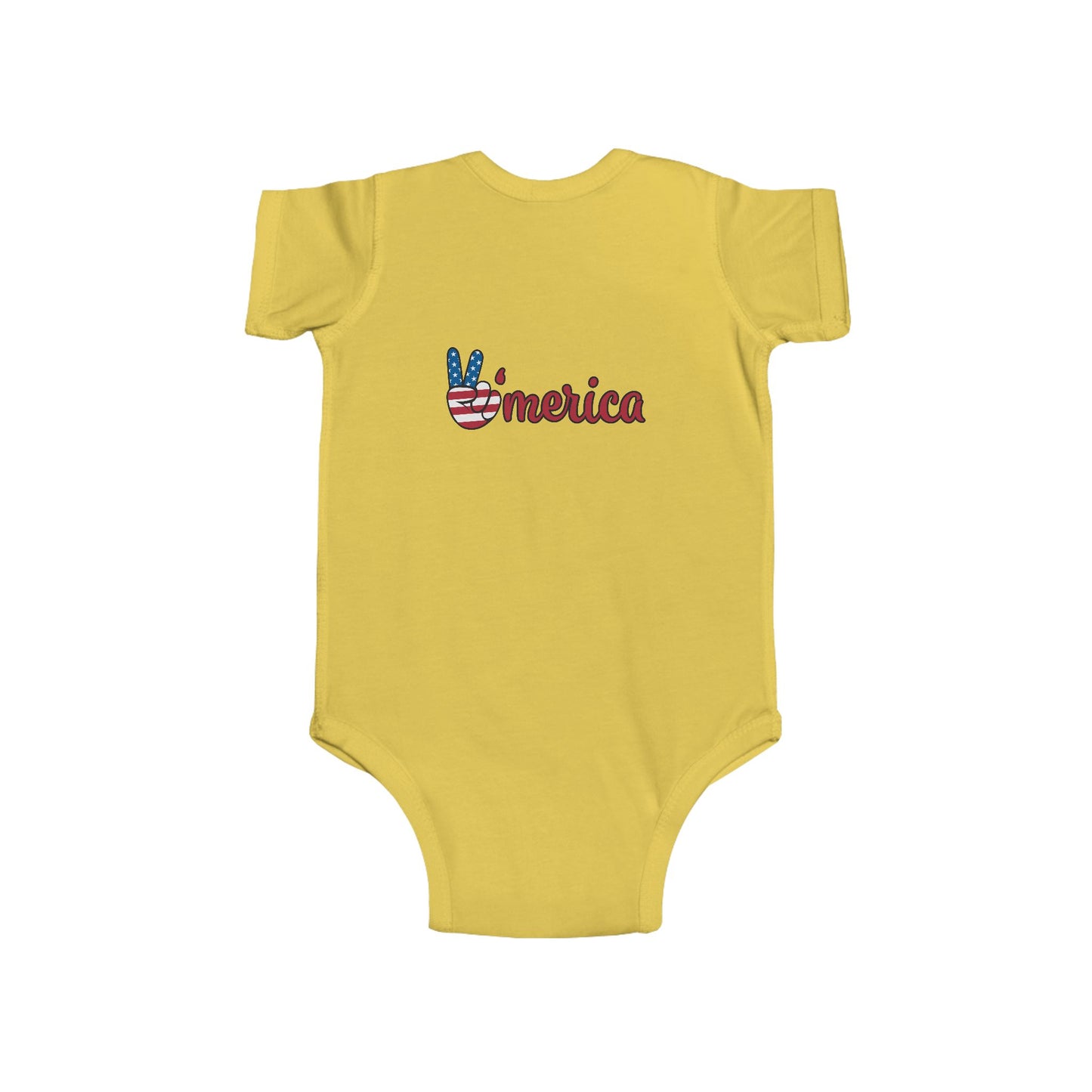 Patriotic Infant Bodysuit - 'America' Peace Sign - Ideal for 4th of July and Celebrations