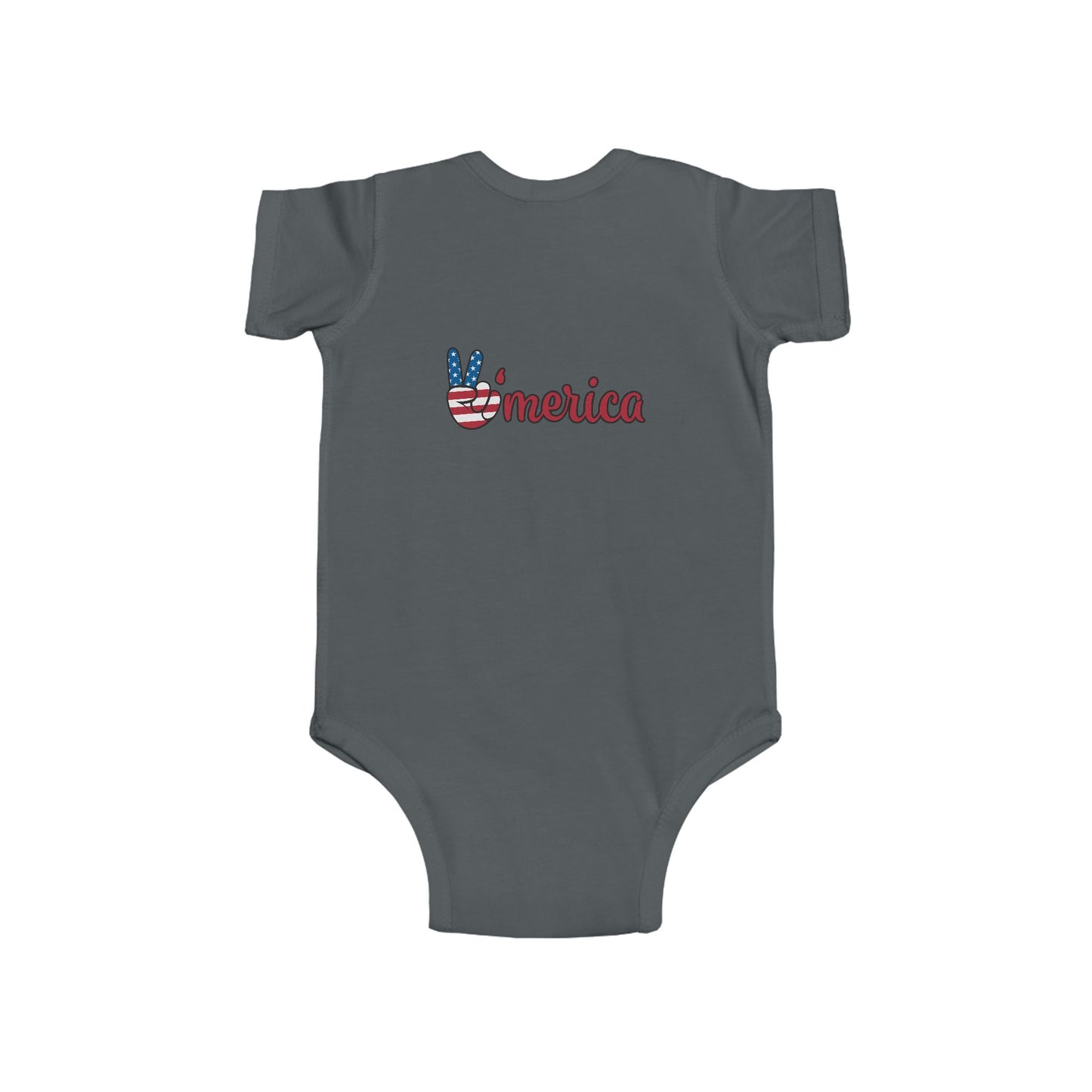 Patriotic Infant Bodysuit - 'America' Peace Sign - Ideal for 4th of July and Celebrations