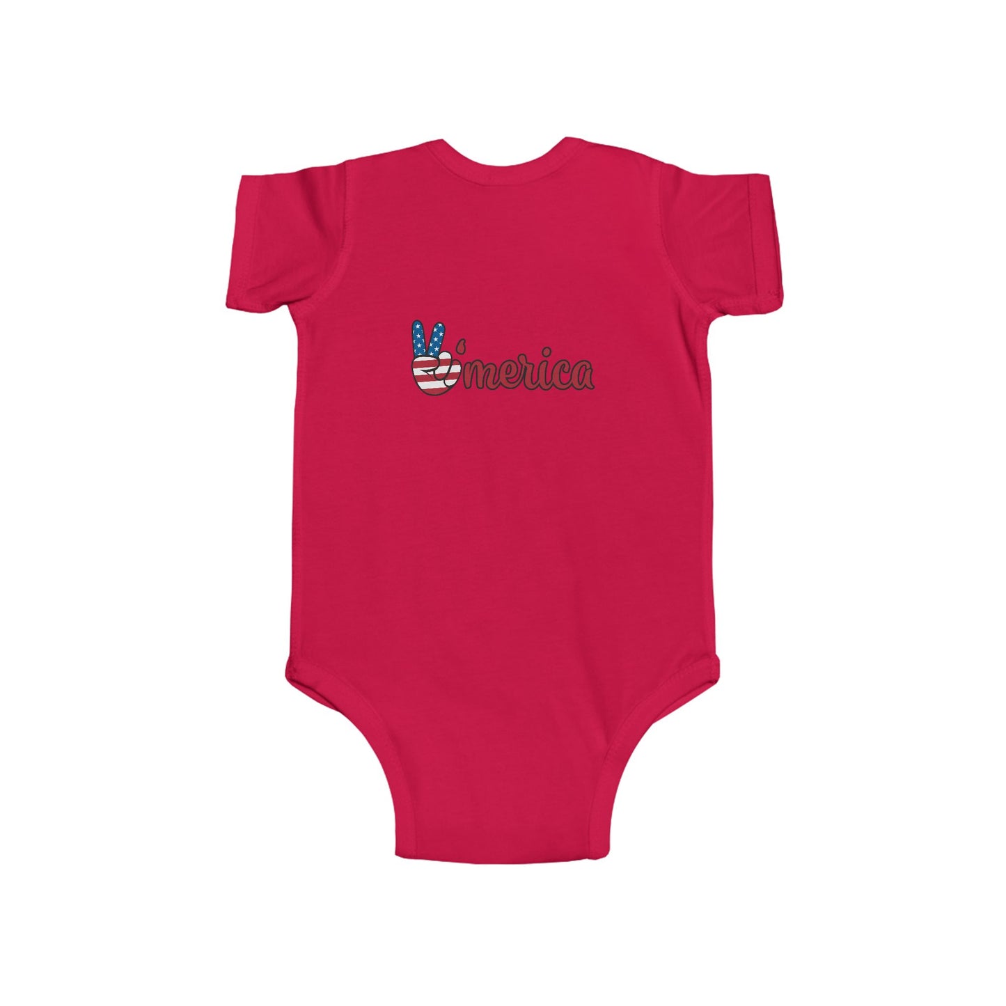 Patriotic Infant Bodysuit - 'America' Peace Sign - Ideal for 4th of July and Celebrations