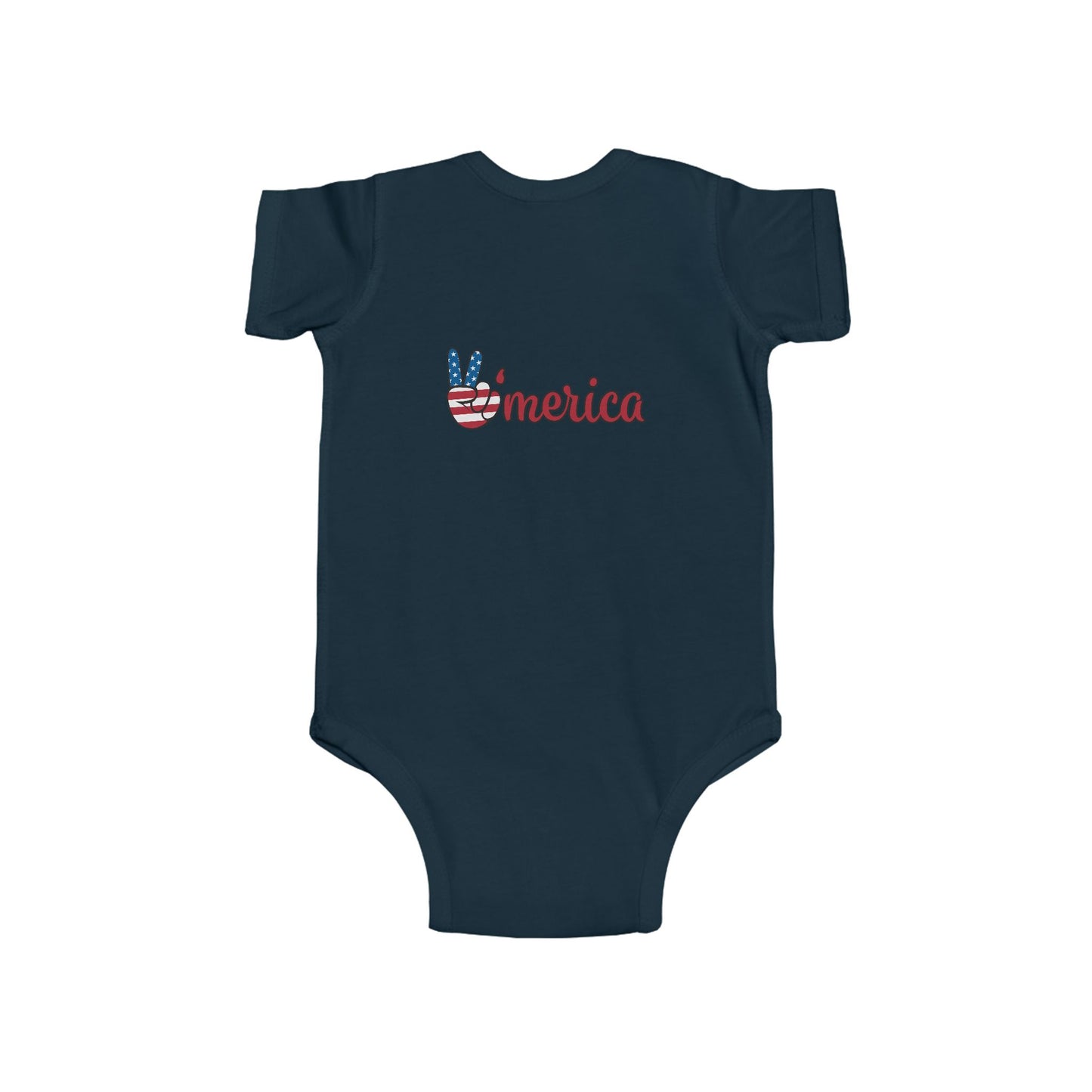 Patriotic Infant Bodysuit - 'America' Peace Sign - Ideal for 4th of July and Celebrations
