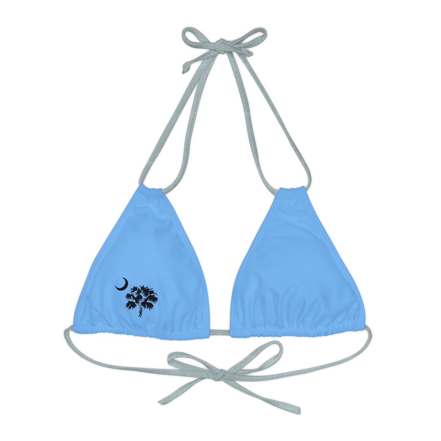 Strappy Triangle Bikini Top (AOP)