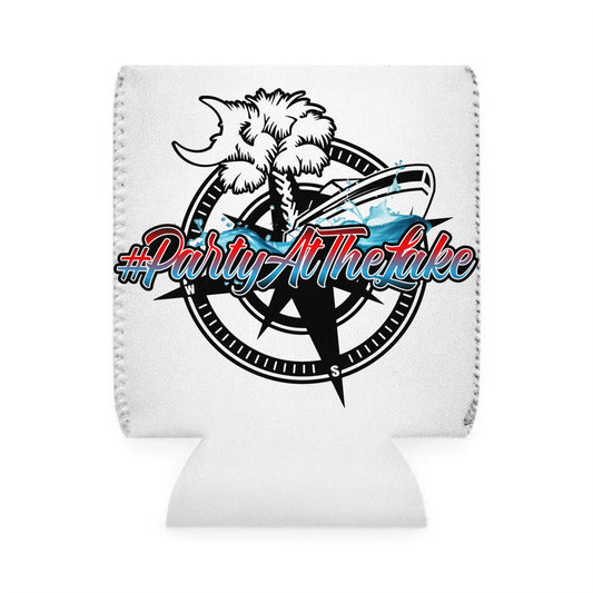 #PartyAtTheLake Can Cooler Sleeve - Fun Beach Vibe for Summer Gatherings
