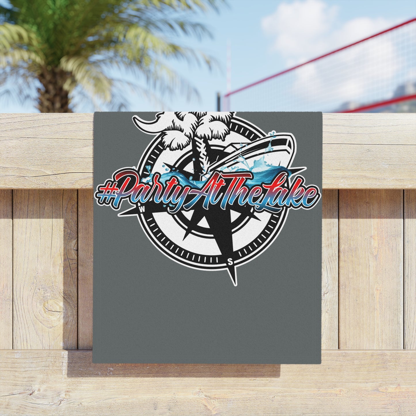 #PartyAtTheLake Beach Towels - Fun Summer Vibe for Outdoor Adventures
