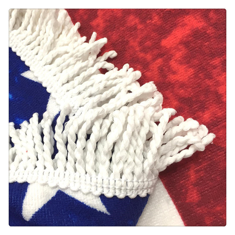 150 * 150 CM American flag printed beach mat