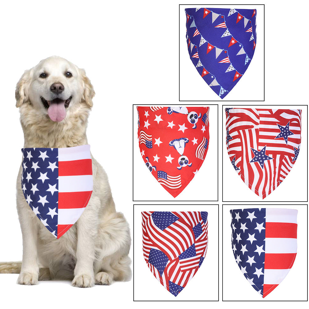 American Flag Pet Slobber Single Layer Printing